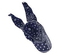 Bandana Cap mit Schleifenbindung Damen - Sonnencap Handmade in Italy - Kopftuch mit Schirm - Visor One Size (54-60 cm) - Sommercap aus Baumwolle - Mütze Frühjahr/Sommer Marine Einheitsgröße