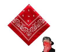 Bandana Damen Halstuch Rot Aus Baumwolle - Kopftuch Für Unisex, Kinder - Bindetuch, Headwear, Haar, Schal Mit Paisley Muster (55 X 55 Cm)