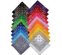 Bandana Halstuch Biker 1er 3er 6er 12er Pack Nikki Tuch Schal Paisley Kopftuch 100% Baumwolle 25 Farben (6er, Gemischt mit unserer Auswahl)