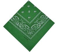 Bandana Halstuch Biker 1er 3er 6er 12er Pack Nikki Tuch Schal Paisley Kopftuch 100% Baumwolle 25 Farben (3er, Grün)