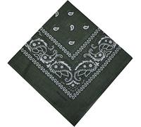 Bandana Halstuch Biker Nikki Tuch Schal Paisley Kopftuch 100% Baumwolle 25 Farben (3er, khaki)