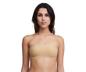 Bandeau-BH CHANTELLE "SOFTSTRETCH", Damen, Gr. M/L, N-Gr, beige, Obermaterial: 80% Polyamid, 20% Elasthan, BHs Bandeau-BH, mit nicht herausnehmbaren Pads (33443641-M) beige