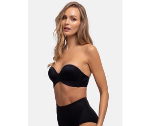 Bandeau-BH DORINA "Sublime Sculpt", Damen, Gr. 75, Cup D, schwarz, Obermaterial: 63% Polyamid, 23% Polyester, 14% Elasthan, unifarben, BHs Bandeau-BH, weicher Stoff, modernes Design, leicht gepolstert