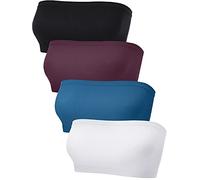 Bandeau-BH für Damen, trägerloser Bralette, Nahtloser Bandeau-BH, ungepolstert, Stretch-Oberteil, 4 Stück
