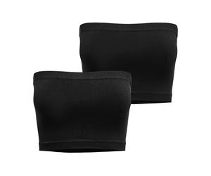 Bandeau-BH ONLY "ONLVICKY RIB SEAMLESS 2-PACK BANDEAU TOP", Damen, Gr. M, N-Gr, schwarz pack:schwarz, schwarz, Jersey, Obermaterial: 90% Polyamid, 10% Elasthan, unifarben, BHs Bandeau-BH (59939408-M)