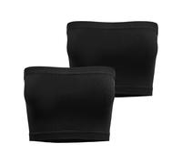 Bandeau-BH ONLY "ONLVICKY RIB SEAMLESS 2-PACK BANDEAU TOP", Damen, Gr. XS, N-Gr, schwarz (schwarz pack:schwarz, schwarz), Jersey, Obermaterial: 90% Polyamid, 10% Elasthan, unifarben, BHs Bandeau-BH (5