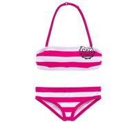 Bandeau-Bikini BENCH., Mädchen, Gr. 158/164, N-Gr, pink (pink, weiß), Polyamid, gestreift, Bikini-Sets, mit trendigen Streifen (225783-158) pink, weiß