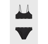 Bandeau-Bikini O'NEILL "O'NEILL SPORT BIKINI SET", Mädchen, Gr. 164 (158), N-Gr, schwarz (schwarz out), Obermaterial: 82% Polyamid, 18% Elasthan. Futter: 92% Polyester, 8% Elasthan, Bikini-Sets, sport
