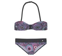Bandeau-Bikini S.OLIVER, Mädchen, Gr. 158/164, N-Gr, bunt, Polyamid, bedruckt, Bikini-Sets, mit coolem Print (22759904-158) bunt