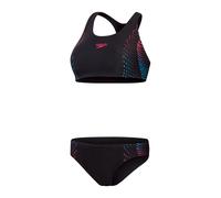 Bandeau-Bikini SPEEDO "PLMT 2PC AF BLACK/PURPLE", Damen, Gr. 38, N-Gr, schwarz, Obermaterial: 80% Polyamid, 20% Elasthan, Bikini-Sets, zweiteiliges Set, sportlicher Look, mit Elasthan-Anteil (33300524