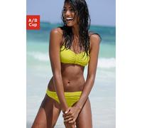 Bandeau-Bikini-Top BUFFALO "Happy", Damen, Gr. 38, Cup A/B, gelb, Microfaser, Polyamid, Tactel, unifarben, Bikini-Oberteile, mit geflochtenem Detail (541135-38) gelb