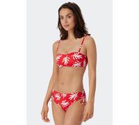 Bandeau Bikini-Top gefüttert Softcups variable Träger Korallen rot - Mix & Match Coral Life XS