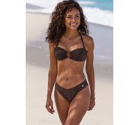 Bandeau-Bikini-Top LASCANA "Fay", Damen, Gr. 42, Cup C/D, braun, Obermaterial: 94% Polyamid, 6% Elasthan. Futter: 90% Polyester, 10% Elasthan, Strukturmuster, Bikini-Oberteile, aus eleganter Strukturw