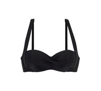 Bandeau-Bikini-Top LASCANA "Ronda", Damen, Gr. 40, Cup C, blau (schwarz), Obermaterial: 82% Polyamid, 18% Elasthan. Futter: 100% Polyester. Miedereinsatz: 82% Polyamid, 18% Elasthan. Wattierung: 100%