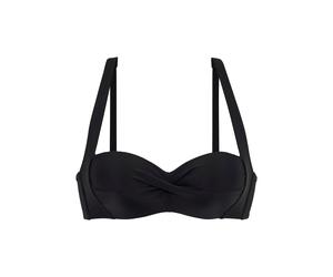 Bandeau-Bikini-Top LASCANA "Ronda", Damen, Gr. 40, Cup C, blau (schwarz), Obermaterial: 82% Polyamid, 18% Elasthan. Miedereinsatz: 82% Polyamid, 18% Elasthan. Wattierung: 100% Polyester, unifarben, Bi
