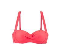Bandeau-Bikini-Top LASCANA "Ronda", Damen, Gr. 42, Cup G, blau (koralle), Obermaterial: 82% Polyamid, 18% Elasthan. Futter: 100% Polyester. Miedereinsatz: 82% Polyamid, 18% Elasthan. Wattierung: 100%
