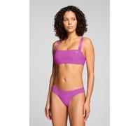 Bandeau-Bikini-Top PUMA "PUMA SWIM WOMEN BANDEAU TOP", Damen, Gr. S, N-Gr, electric orchid, Obermaterial: 80% Polyamid, 20% Elasthan, Bikini-Oberteile, breite, verstellbare Träger mit Logoschriftzug (