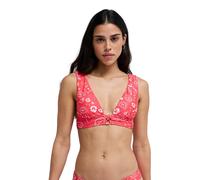 Bandeau-Bikini-Top ROXY "Beach Bandana Elongated Bra", Damen, Gr. S, Cup B, rot (hibiscus boho bandana random), Obermaterial: 85% Polyester, 15% Elasthan., Bikini-Oberteile (37766268-S) hibiscus boho 