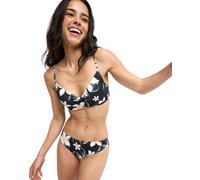 Bandeau-Bikini-Top ROXY "Printed Essentials Wrap Bra", Damen, Gr. XXL, anthrazit hibiscus real s, Obermaterial: 85% Polyester, 15% Elasthan., Bikini-Oberteile (32255616-XXL) anthrazit hibiscus real s