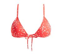 Bandeau-Bikini-Top ROXY "Pt Beach Classics", Damen, Gr. L, Cup B, rot (poppy rot dancing ditsy swim), Obermaterial: 85% Microfaser, 15% Elasthan;, Bikini-Oberteile (79372032-L) poppy rot dancing ditsy