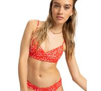 Bandeau-Bikini-Top ROXY "Pt Beach Classics", Damen, Gr. S, Cup B, rot (poppy rot dancing ditsy swim), Obermaterial: 85% Polyester, 15% Elasthan;, Bikini-Oberteile Bandeau-Bikini-Top (75581969-S)