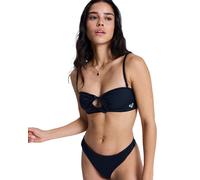 Bandeau-Bikini-Top ROXY "Solid Essentials Bandeau", Damen, Gr. L, schwarz (anthrazit), Obermaterial: 85% Polyester, 15% Elasthan., Bikini-Oberteile (50968065-L) anthrazit