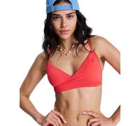 Bandeau-Bikini-Top ROXY "Solid Essentials", Damen, Gr. M, Cup B, hibiscus, Obermaterial: 85% Microfaser, 15% Elasthan;, Bikini-Oberteile (75092551-M) hibiscus