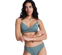 Bandeau-Bikini-Top ROXY "Solid Essentials Wrap Bra", Damen, Gr. L, Cup B, grün (agave grün), Obermaterial: 85% Polyester, 15% Elasthan., Bikini-Oberteile (90996865-L) agave grün