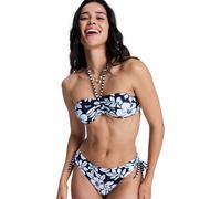 Bandeau-Bikini-Top ROXY "Summer Surf Bandeau", Damen, Gr. S, Cup B, schwarz-weiß (anthrazit the moe), Obermaterial: 85% Polyester, 15% Elasthan., Bikini-Oberteile (37210923-S) anthrazit the moe