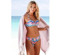 VENICE BEACH Bandeau-Bikini-Top Damen blau-orange Gr.38 Cup B