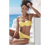 Bandeau-Bikini-Top VENICE BEACH "Lucky", Damen, Gr. 42, Cup A, gelb, Recycling-Polyamid, Strukturmuster, Bikini-Oberteile, aus gerippter Strukturware (68989958-42) gelb