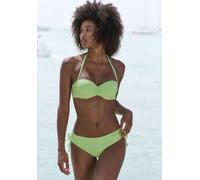 Bandeau-Bikini-Top VENICE BEACH "Lucky", Damen, Gr. 42, Cup D, grün (lime), Recycling-Polyamid, Strukturmuster, Bikini-Oberteile, aus gerippter Strukturware (57851505-42) lime