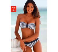 VENICE BEACH Bandeau-Bikini-Top Damen weiß-marine-gestreift Gr.38 Cup C/D