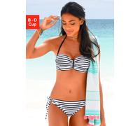 VENICE BEACH Bandeau-Bikini-Top Damen weiß-marine-gestreift Gr.42