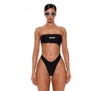 Bandeau Extreme Cut Out Cheeky Back "Muse" grafischer Muster High Leg Bikinihose Badeanzüge Sommer Frühling Urlaub Sexy Club Ibiza Strandmode