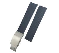 BANDKIT Gummi-Uhrenarmband für Longines Hydroconquest L3 781 782 VHP Uhrenarmbänder, 19 mm, 20 mm, 21 mm, Schwarz / Blau, 20 mm, Azetat, Kein Edelstein