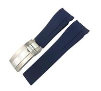 BANDKIT Gummiarmband, 21 mm, 22 mm, passend für Rolex Deepsea Sea-Dweller Submariner Blau/Schwarz, wasserdichtes Sport-Silikon-Uhrenarmband, 44mm DEEPSEA, Azetat, Kein Edelstein