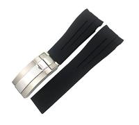 BANDKIT Gummiarmband, 21 mm, 22 mm, passend für Rolex Deepsea Sea-Dweller Submariner Blau/Schwarz, wasserdichtes Sport-Silikon-Uhrenarmband, 44mm DEEPSEA, Azetat, Kein Edelstein