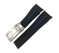 BANDKIT Gummiarmband, 21 mm, 22 mm, passend für Rolex Deepsea Sea-Dweller Submariner Blau/Schwarz, wasserdichtes Sport-Silikon-Uhrenarmband, 44mm DEEPSEA, Azetat, Kein Edelstein