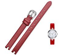 BANDKIT Uhrenarmband aus Rindsleder, geeignet für Tissot gekerbtes Armband 1853 Flamenco-Serie T003/209, Damenuhrenkette 8, 10, 12 mm, Schwarz, 12 mm, Achat
