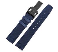 BANDKIT Uhrenarmband für IWC Pilot Spitfire Timezone TopGun, 20 mm, 21 mm, 22 mm, Nylon-Canvas-Stoff, Grün / Schwarz, 22 mm, Achat