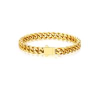 Bandmax Goldene Panzerkette Armbänder Herren Edelstahl Panzerarmband Männer Miami Gliederarmband 7mm/21cm Kubanische Armkette Gold Armreif vergoldetes Kettenarmband Armschmuck für Rapper