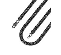 Bandmax Halskette Edelstahl Herren Damen Venezianer Kette für Männer Gliederkette 2/4/6mm Breit Box Link Kette Silber/Gold/Schwarz Venezianisch Briolette Ketten Halsreif Halsschmuck, Länge 35-76cm