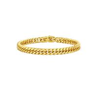 Bandmax Männer Armbänder Edelstahl Gliederarmband 6mm Panzerarmband Herren massive kubanische Kettenarmband 19cm vergoldete Panzerkette Armkette Gold Armreif Modeschmuck für Jahrestag