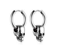 Bandmax Totenkopf Ohrringe für Männer Frauen Totenkopf Creolen Ohrringe aus Edelstahl Punk Stil Schädel Kreolen Mode Ohrschmuck Accessoire Geeignet für Party Geburtstag