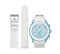 Bands for Moonswatch Watch Curved No Gap Rubber Strap Compatible with Omega X Swatch Moonswatch Speedmaster/Rolex/SEIKO 20mm Watch Swatch Omega M