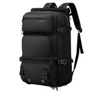 BANGE Anti-Diebstahl-Rucksack, 3-in-1-Handgepäck-Rucksack mit abnehmbarer Schultertasche und Schuhfach, wasserabweisend, für Business, Übernachtung, Reiserucksäcke für Damen und Herren, Schwarz, L
