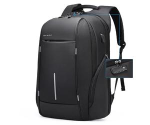 BANGE Reiserucksack, Diebstahlschutz, Laptop-Rucksack, passend für 15,6 Zoll (39,6 cm), Schwarz, Medium, Laptop