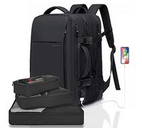 BANGE Reiserucksack, Handgepäck Rucksack Strapazierfähige Convertible Duffle Bag Fit für 17,3-Zoll-Laptop für Männer und Frauen (Schwarz L(with3cubes))