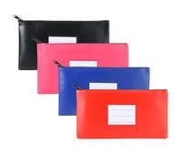 Bankmappe Banktasche 4 Stück Banktaschen aus Kunstleder Geldbeutel Geldtasche Etui für Geldscheine PU Kosmetiktasche mit Reißverschluss für Haushalt,Schule